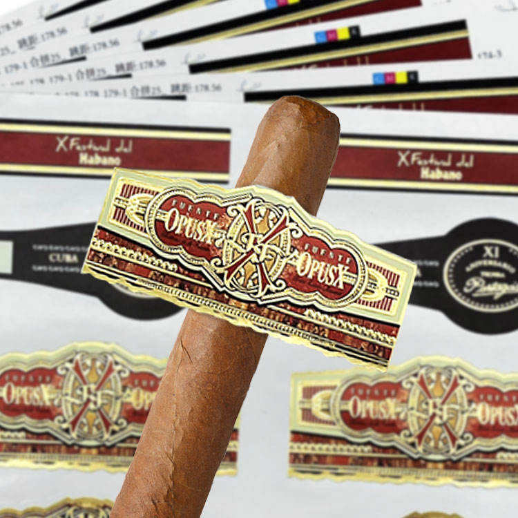 Custom Embossed Gold Foil Cigar Bands Label Wrapper Sticker