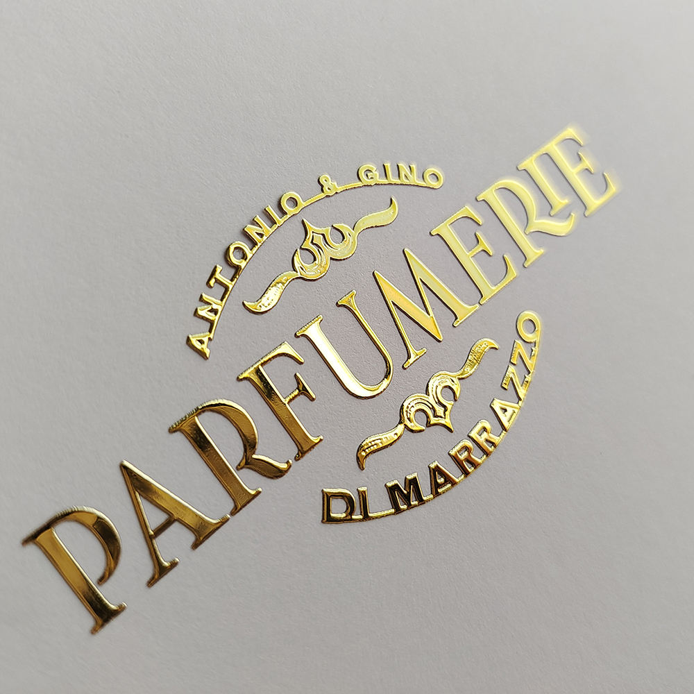 Logotipo dourado da etiqueta adesiva de transferência 3D de níquel metálico personalizado