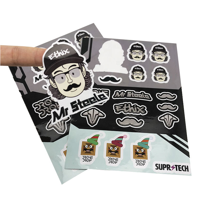 Lembar Stiker Vinyl Kustom Pabrik Label Kiss Cut dalam lembaran