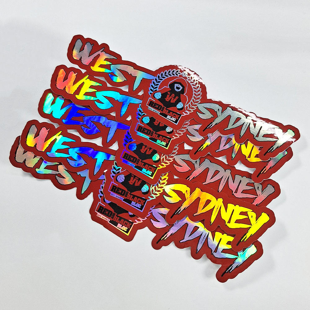 Custom Laser Holographic Die Cut Stickers Brand Logo Pringting