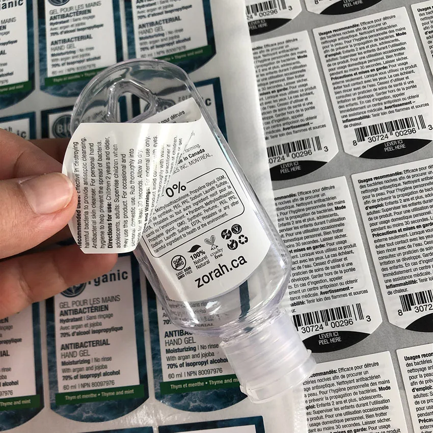 etiquetas de doble cara