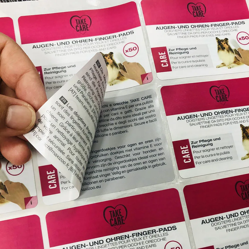 etiquetas de doble cara